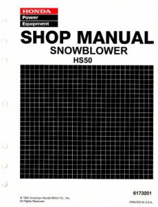 Honda Hs35 Snowblower Manual Download